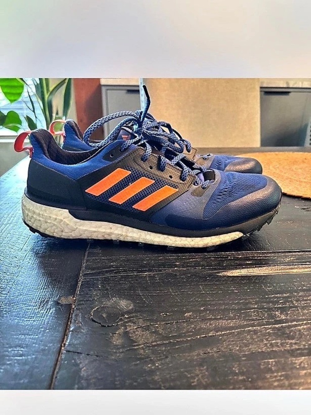adidas Response Trail Boost Men's Blue & Orange Athletic Shoes